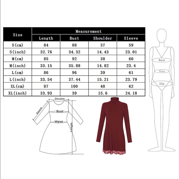 Turtleneck Long Sleeve Loose Lace Cotton Dress - Picture 7 of 7